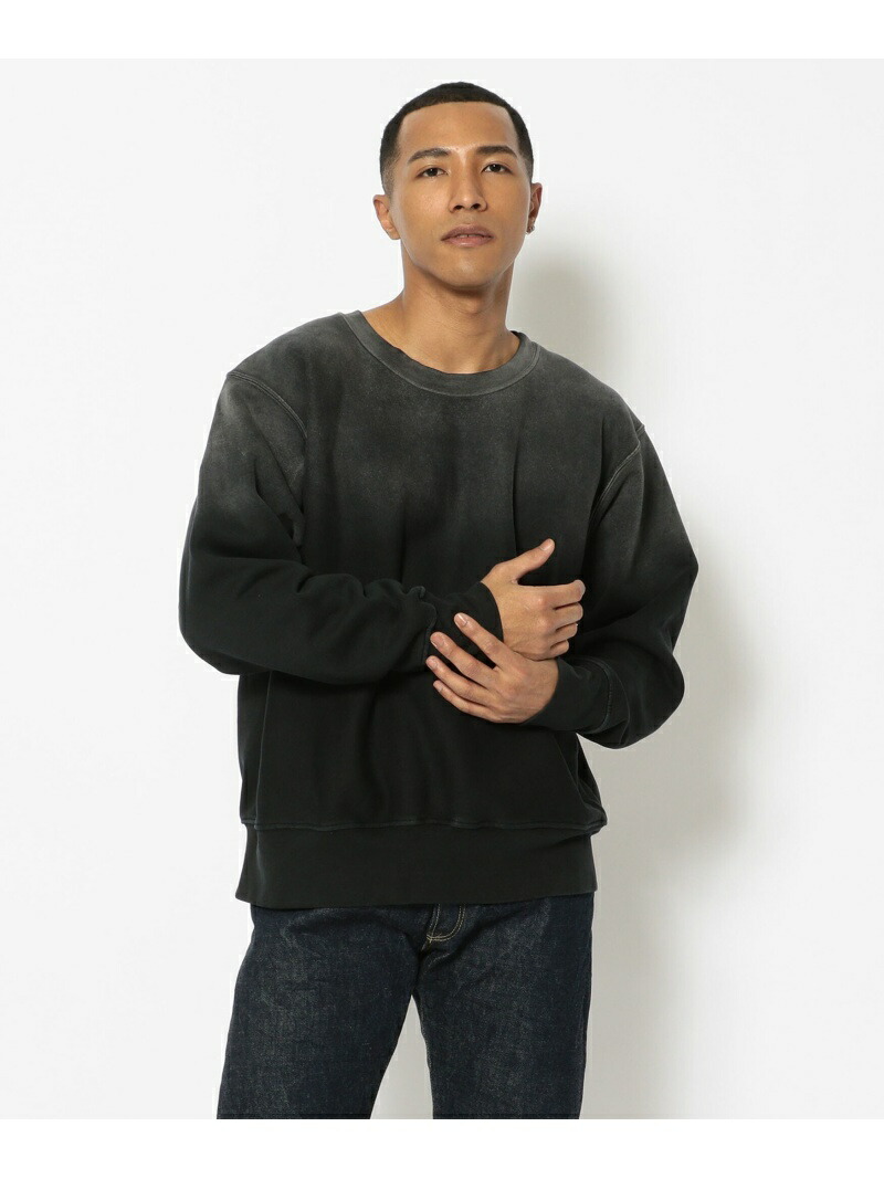 【SALE／50%OFF】LES TIEN(レス ティエン) グラデーションクルースウェット B'2nd ビーセカンド トップス パーカー・フーディー オレンジ ブラック【RBA_E】【送料無料】[ Fashion]
