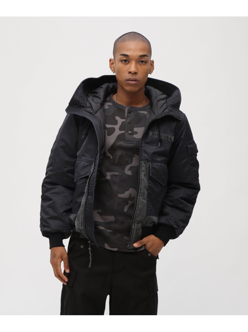 【SALE／30%OFF】《直営店限定》FADE HOOD JACKET AVIREX アヴィレックス ジャケット・アウター ブルゾン・ジャンパー ネイビー グリーン【RBA_E】【送料無料】[ Fashion]