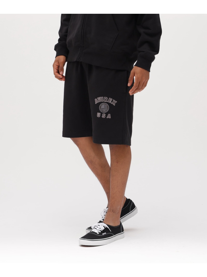 《直営店限定》VARSITY FLAG SWEAT SHORTS AVIREX アヴィレックス パンツ その他のパンツ ホワイト ブラック【送料無料】[ Fashion]