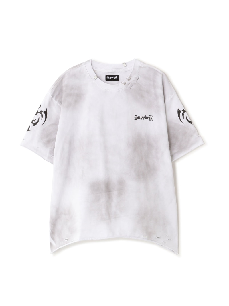 SUPPLIER/提供者/Distressed Pierced Tee V2 LHP エルエイチピー トップス カットソー・ティーシャツ 白いこと 黒いこと【貨物輸送無料】[ Fashion] メンズファッション-トップス-Tシャツ・カットソー