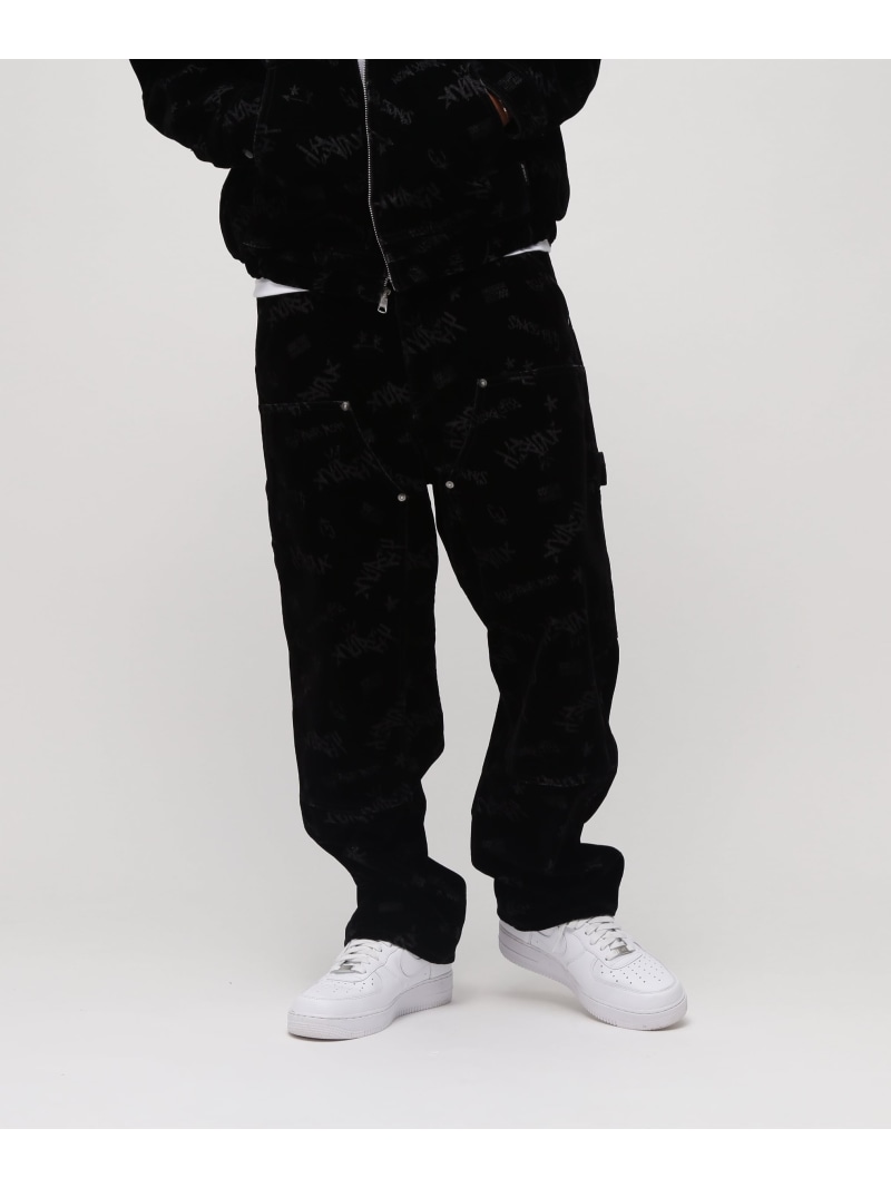 【SALE／30%OFF】FLOCKING DOUBLE KNEE PAINTER DENIMPANTS AVIREX アヴィレックス ズボン下 デニム・ジーンズズボン下 黒いこと【RBA_E】【貨物輸送無料】[ Fashion] ズボン・パンツ-メンズファッション