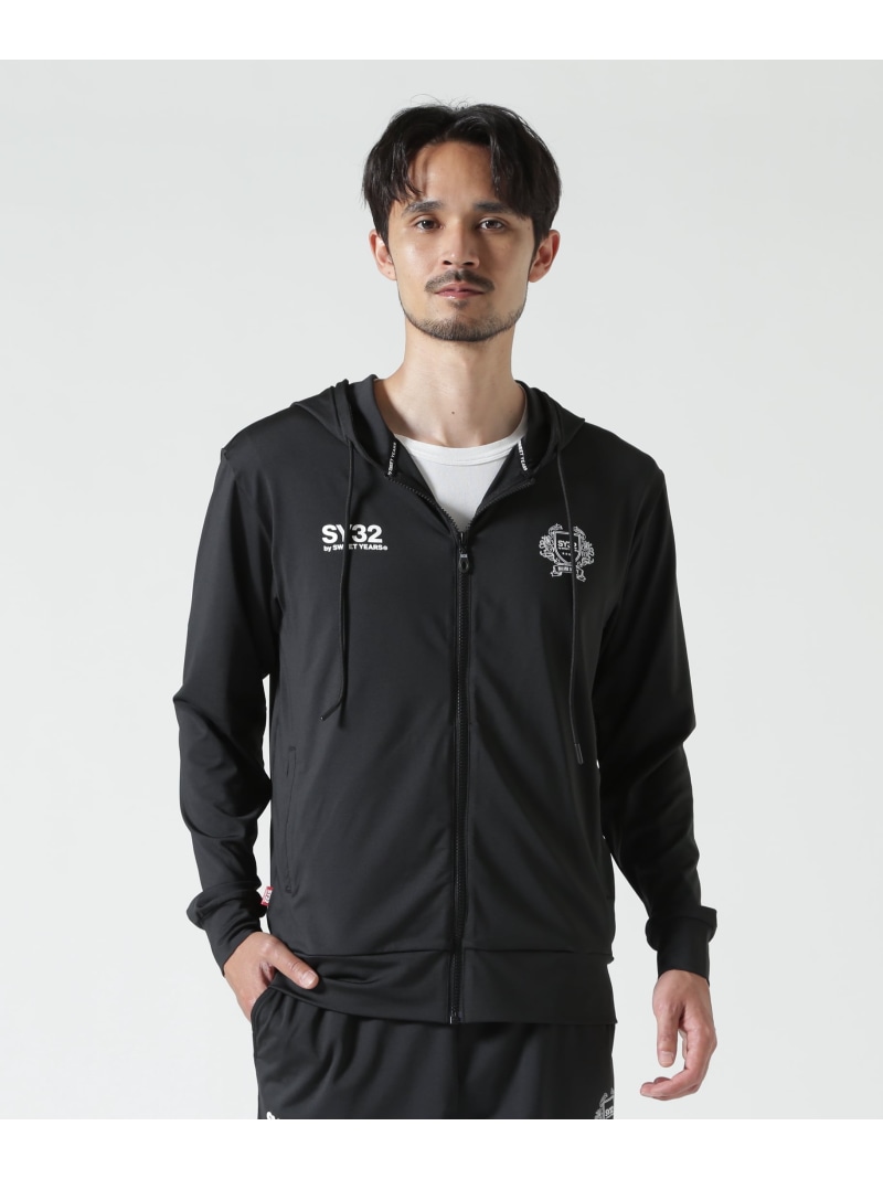 SY32 by SWEET YEARS/RASH GUARD BASIC ZIP HD ROYAL FLASH ロイヤルフラッシュ トップス パーカー・フーディー ブラック【送料無料】[ Fashion]｜US ONLINE STORE
