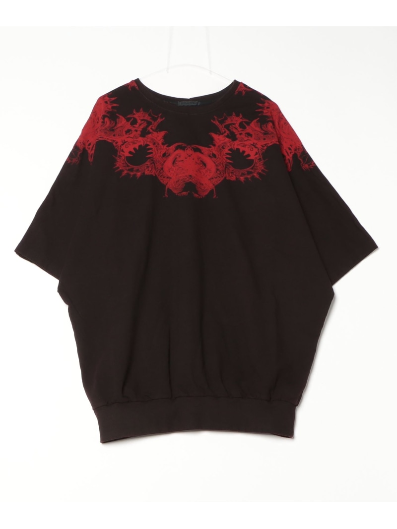 【SALE／30%OFF】KMRii/ケムリ/Magnolia Feather Dolman Top ROYAL FLASH ロイヤルフラッシュ トップス カットソー・Tシャツ ブラック レッド【RBA_E】【送料無料】[ Fashion]