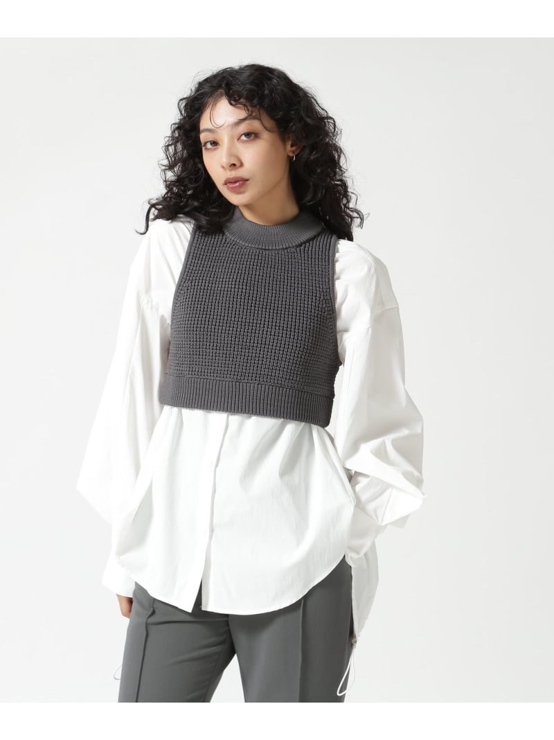 【SALE／30%OFF】UN3D./アンスリード/WAFFLE SHORT KNIT VEST/ワッフルショートニットベスト ROYAL FLASH ロイヤルフラッシュ トップス ニット ブラック グレー【RBA_E】【送料無料】[ Fashion]｜US ONLINE STORE