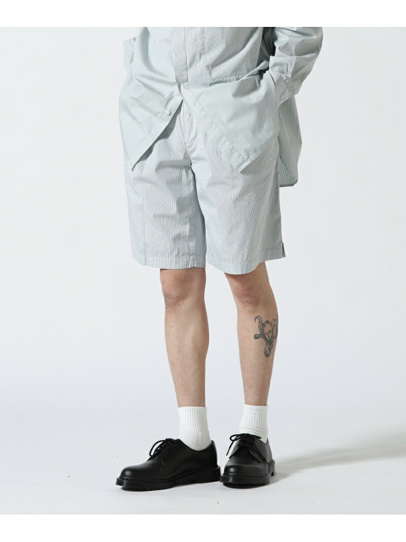 【SALE／50%OFF】YOKE/ヨーク/Garment Dye Stripe Belted Wide Shorts GARDEN TOKYO ガーデン パンツ その他のパンツ グリーン ブルー【RBA_E】【送料無料】[ Fashion]