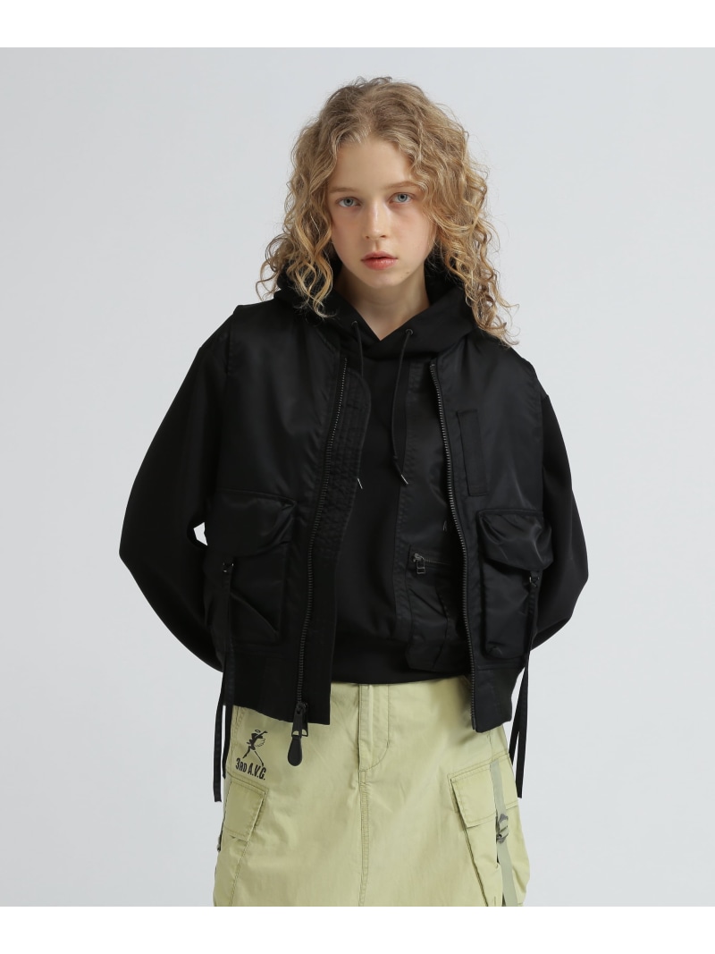 【SALE／30%OFF】SLEEVELESS MA-1 VEST/スリーブレスMA-1ベスト AVIREX アヴィレックス トップス ベスト・ジレ ブラック グリーン グレー【RBA_E】【送料無料】[ Fashion]