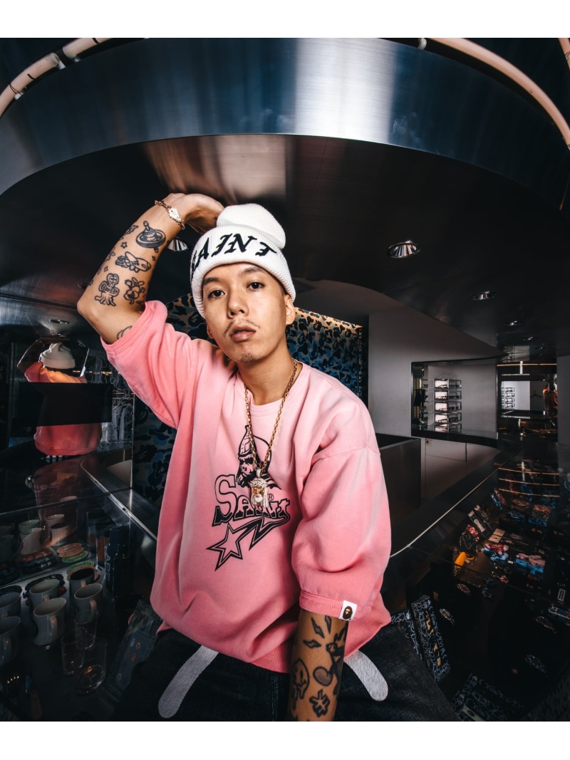 SAINT MICHAEL/セントマイケル/BAPE_SS CRW N SWT/SNT STAR ROYAL FLASH ロイヤルフラッシュ トップス カットソー・Tシャツ ピンク【送料無料】[ Fashion]
