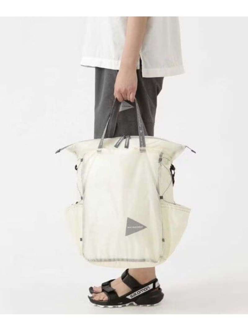 and wander/アンドワンダー sil tote bag シルトートバッグ BEAVER ビーバー バッグ その他のバッグ カーキグリーン ホワイト【送料無料】[ Fashion]