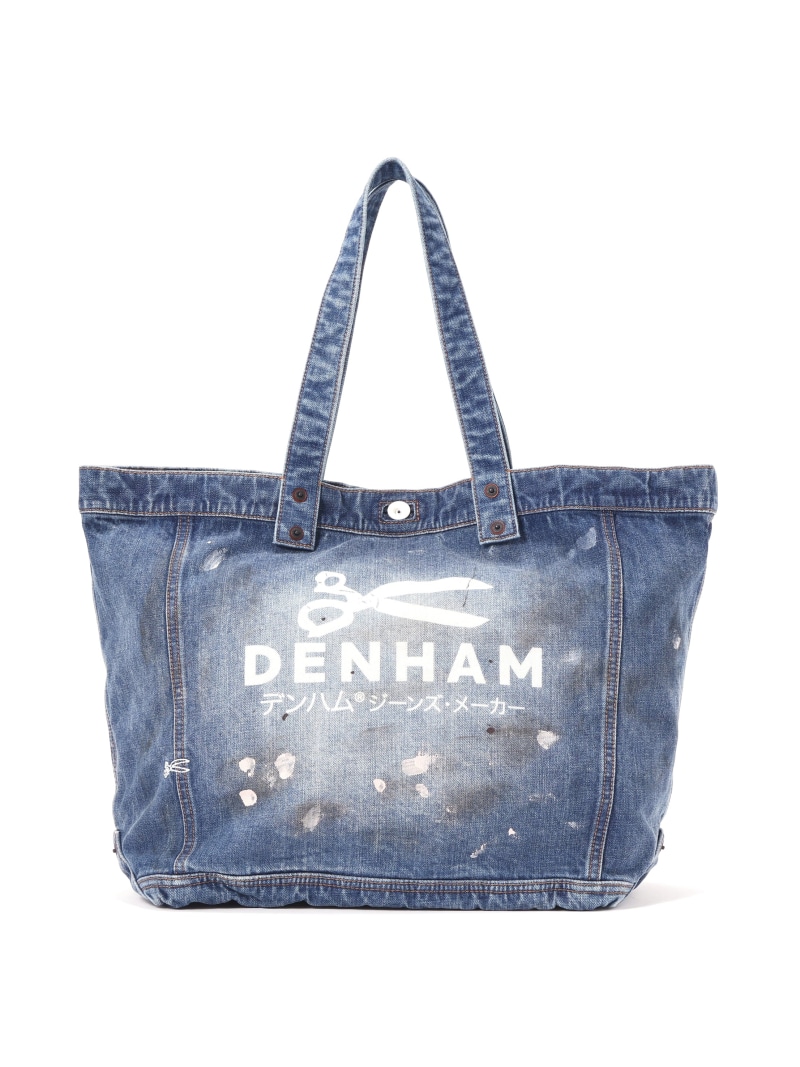 DENHAM/デンハム/D07 DENIM TOTE WASHED ROYAL FLASH ロイヤル閃光電球 御徒面子 余分の物の御徒面子 青碧【貨物輸送無料】[ Fashion]