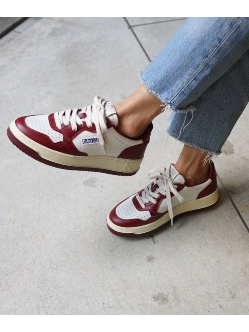 AUTRY＜オートリー＞WOMEN'S MEDALIST_LOW_LEATHER/LEATHER BICOLOR B'2nd ビーセカンド シューズ・靴 スニーカー ブラック ブラウン レッド グリーン【送料無料】[ Fashion]