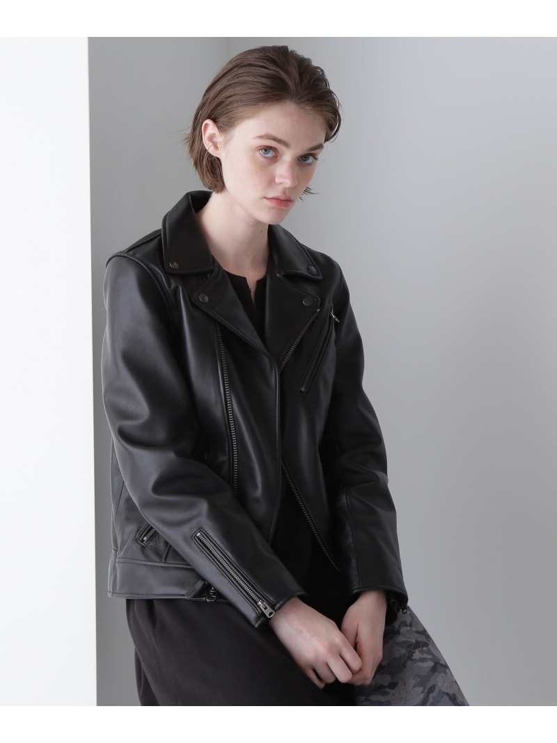 《直営店限定》DOUBLE RIDERS JACKET/ダブルライダースジャケット AVIREX アヴィレックス ジャケット・アウター ライダースジャケット グレー ブラック【送料無料】[ Fashion]