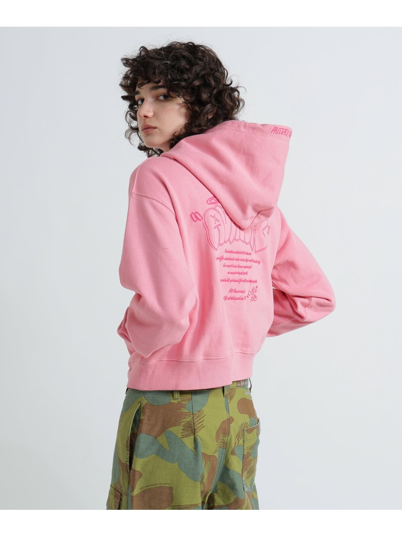 《WOMAN/直営店制限事項》GRAFFITI EMBROIDERY PARKA/グラフィティ刺しゅうパーカー AVIREX アヴィレックス トップス パーカー・フーディー サクラ色 黒いこと 薄墨色【貨物輸送無料】[ Fashion] レディースファッション-パーカー