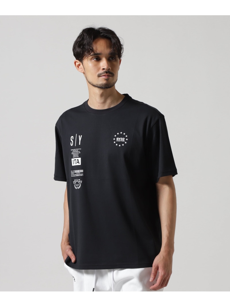 SY32 by SWEET YEARS/エスワイサーティトゥ バイ スィートイヤーズ/MULTI LOGO GRAPHIC TEE ROYAL FLASH ロイヤルフラッシュ トップス カットソー・Tシャツ ホワイト ブラック【送料無料】[ Fashion]｜US ONLINE STORE