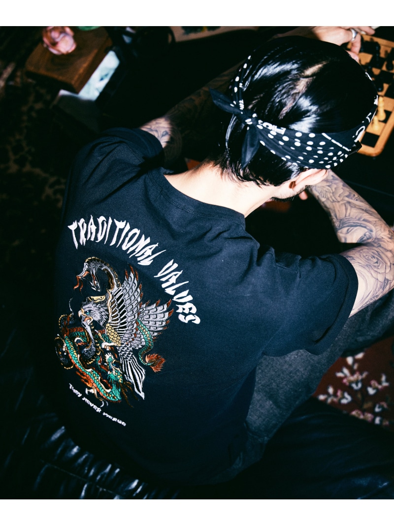 BATTLE ROYALE EMB. T-SHIRT/バトル ロワイヤル 刺繍 Tシャツ Schott ショット トップス カットソー・Tシャツ ブラック ベージュ ホワイト【送料無料】[ Fashion]｜US ONLINE STORE