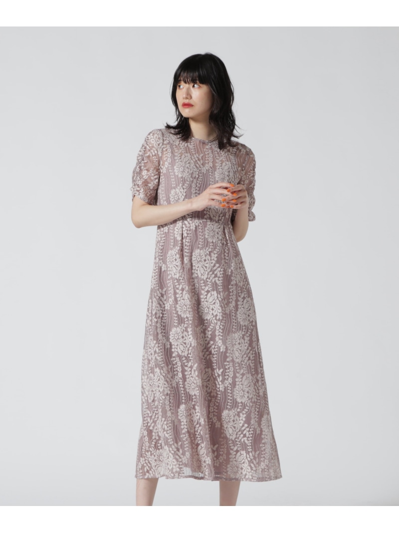 kaene(カエン) 配色レースエプロンワンピース B'2nd ビーセカンド ワンピース・ドレス ワンピース ベージュ ブルー【送料無料】[ Fashion]