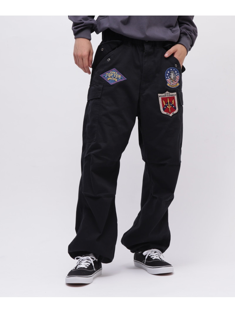 《直営店限定》TOP GUN WAPPEN CARGO PANTS / トップガン ワッペン カーゴパンツ / AVIREX AVIREX アヴィレックス パンツ その他のパンツ ブラック グリーン【送料無料】[ Fashion]