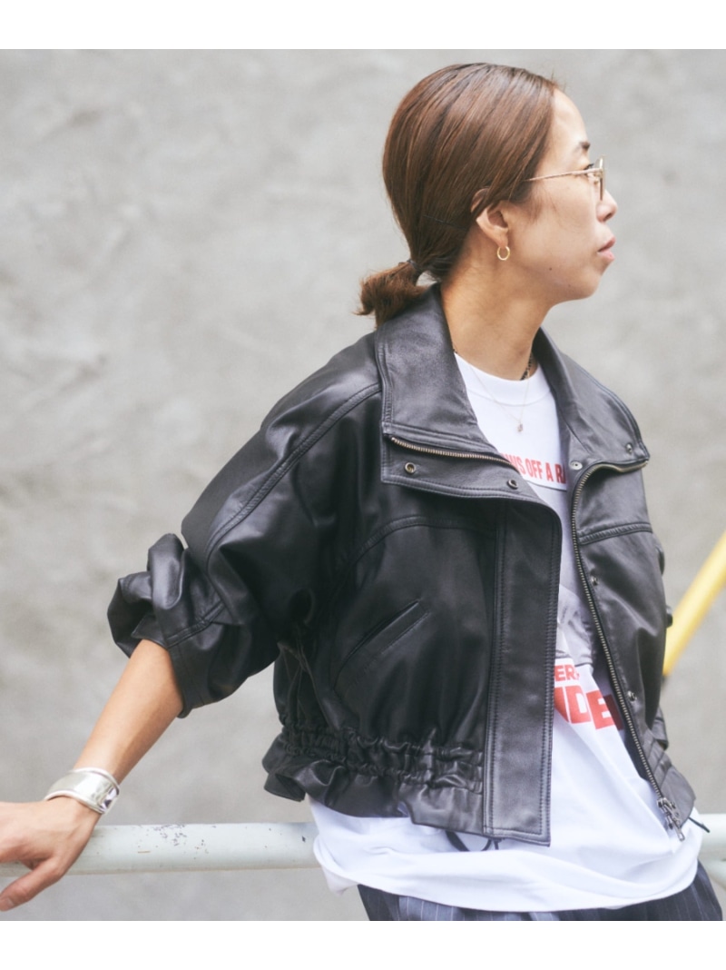 NCB neat caprice brand(エヌシービーニートカプリスブランド) WOMENS SHEEP STAND JACKET B'2nd ビーセカンド ジャケット・アウター ライダースジャケット グレー ブラック【送料無料】[ Fashion] 34,320円