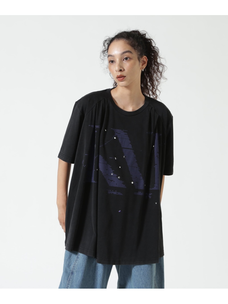 Knuth Marf(クヌースマーフ)tuck detail oversized tee/unisex B'2nd ビーセカンド トップス カットソー・Tシャツ ブラック【送料無料】[ Fashion]｜US ONLINE STORE