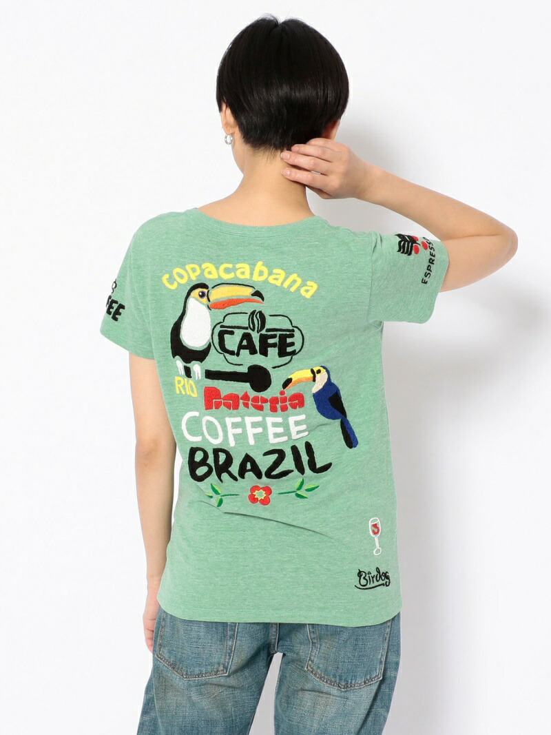 日本に Rawlife Fashion Rawlife限定 Birdog バードッグ Handembroideryt Shirts Coffee 手刺繍tシャツ Coffee Rakuten ロウライフ グレー 送料無料 グリーン Tシャツ カットソー Am3845 Www Egyhealthexpo Com