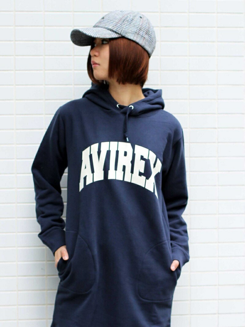 超人気 Web Depot限定 スウェットプルオーバーパーカーワンピース Sweatpulloveronepiece Avirex アヴィレックス ワンピース シャツワンピース ブラック ベージュ ネイビー Rakuten Fashion 新規購入 Www Toyotires Ca