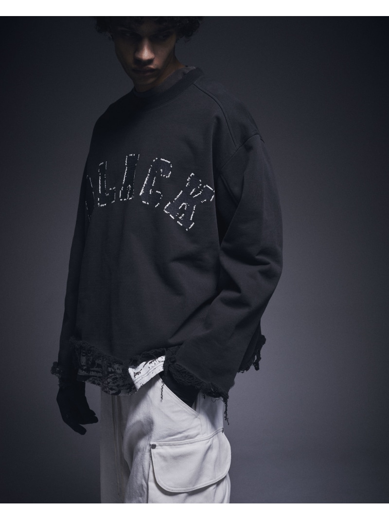 DankeSchon/ダンケシェーン/CUT FRINGE SWEAT CREWNECK BLACK LHP エルエイチピー トップス スウェット・トレーナー ベージュ ブラック【送料無料】[ Fashion]