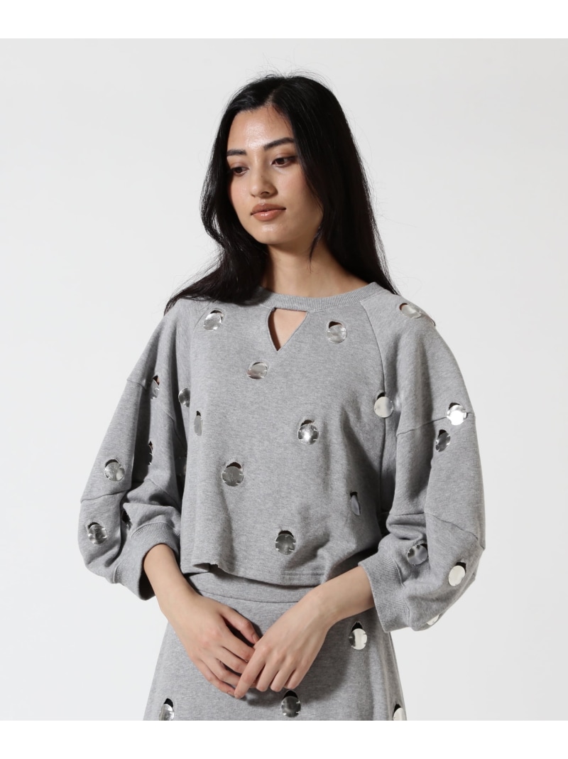 RUMCHE(ラムシェ) 別注DOT MIRROR SWEAT B\u00272nd ビーセカンド トップス カットソー・プルオーバー 薄墨色【貨物輸送無料】[ Fashion]
