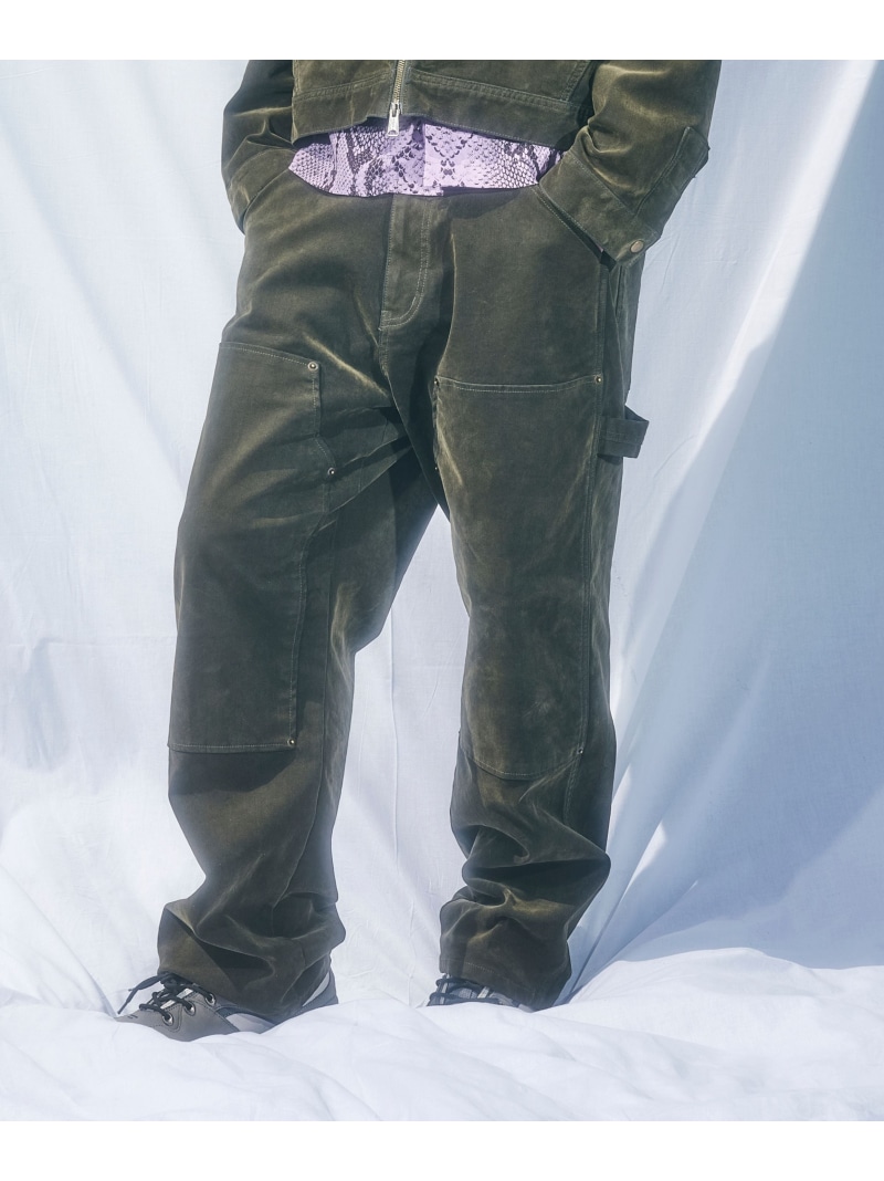 【SALE／50%OFF】B omnivore/ビーオムニボー FLOCKY DENIM PANT フロッキーデニムパンツ BEAVER ビーバー パンツ ジーンズ・デニムパンツ グリーン ブラウン【RBA_E】【送料無料】[ Fashion]