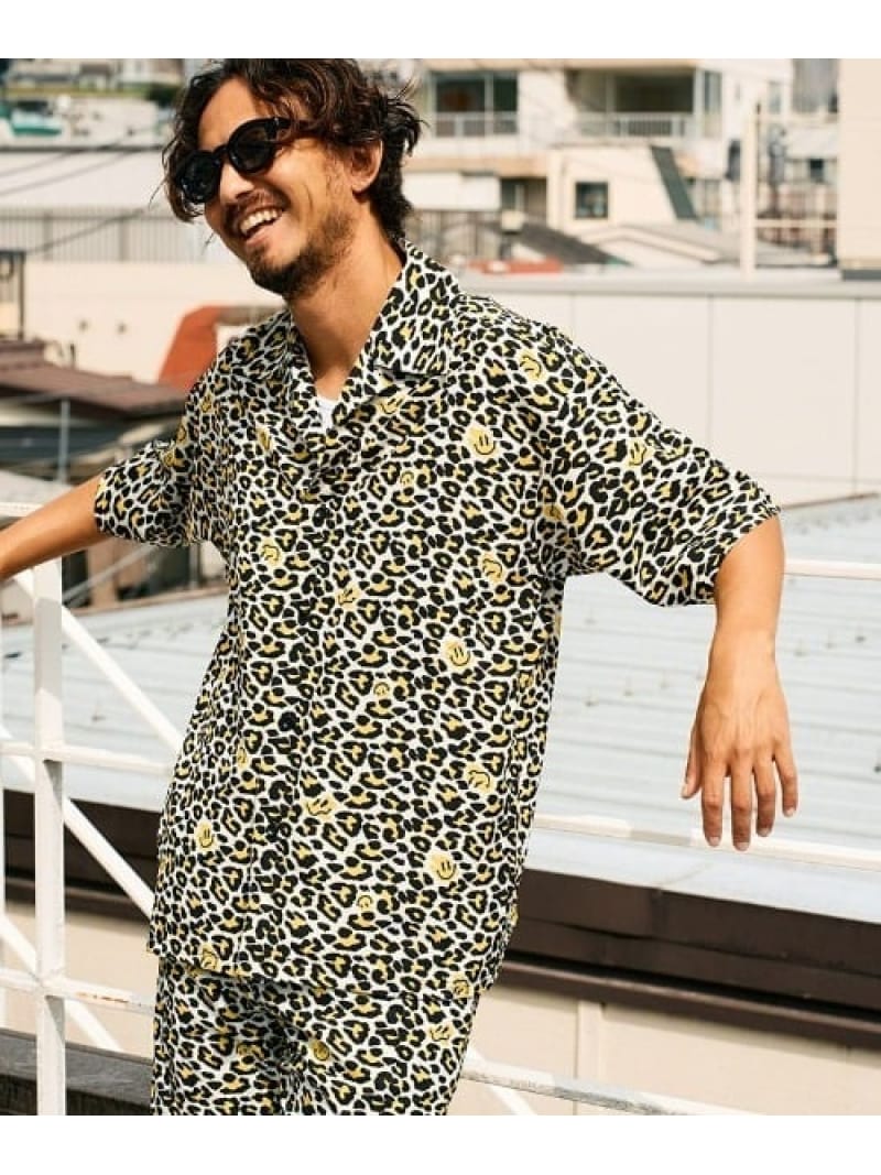 【SALE／40%OFF】STUD MUFFIN/スタッドマフィン/レオパード オープンカラーシャツ ROYAL FLASH ロイヤルフラッシュ トップス シャツ・ブラウス イエロー【RBA_E】【送料無料】[ Fashion]｜US ONLINE STORE