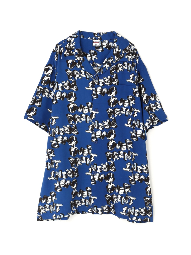 overprint/オーバープリント/chain logo rayon shirts LHP エルエイチピー トップス シャツ・ブラウス ネイビー【送料無料】[ Fashion]