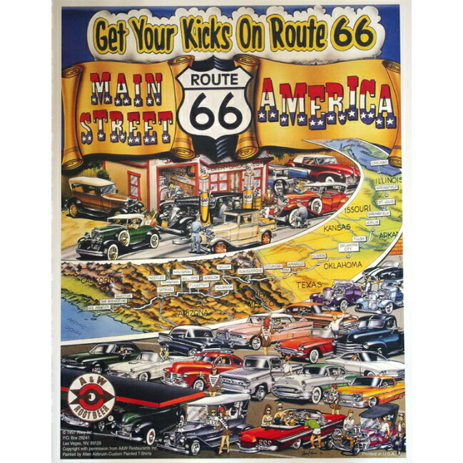 ルート６６ポスター 楽天市場】ルート66【Route 66】【ブラック】ポスター！アメリカ