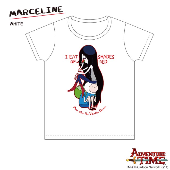 Tシャツ　キッズ（140cm）マーセリン（リンゴ）onフィン （白） アドベンチャータイム　Adventure Time画像