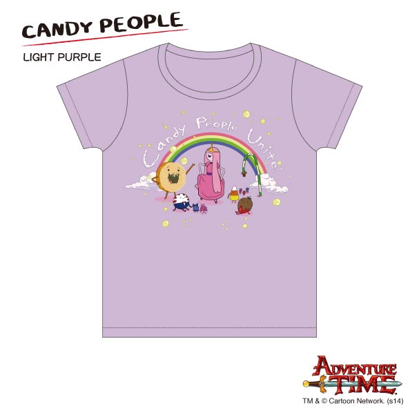 Tシャツ キッズ（140cm） キャンディピープル（ライトパープル） /アドベンチャータイム　Adventure Time画像