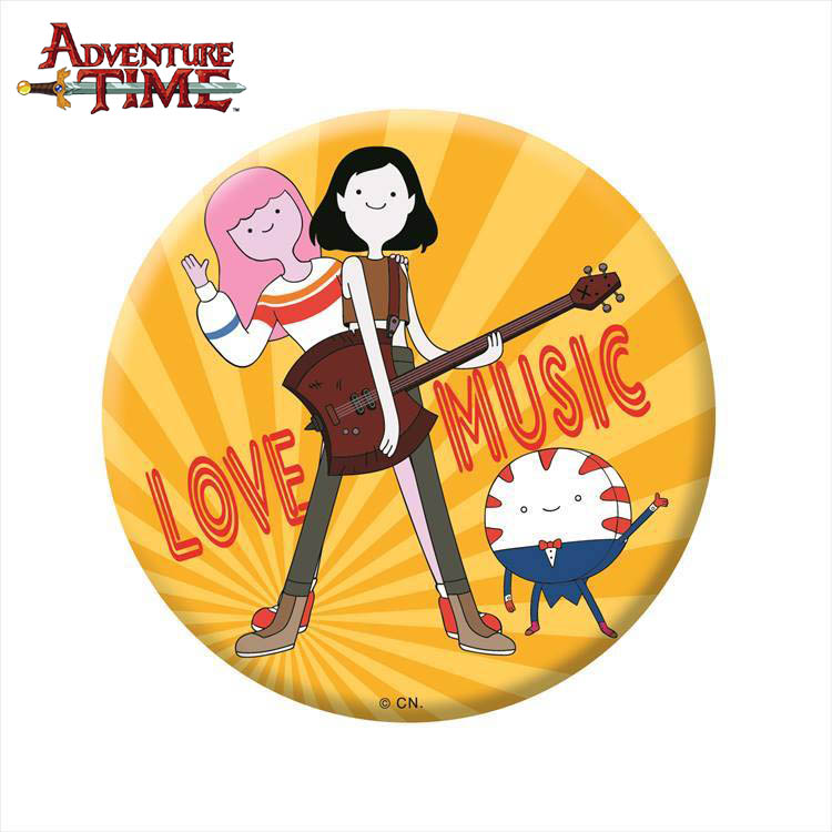 アドベンチャータイム 缶バッチ/LOVE MUSIC （75mm）マーセリン・バブルガムプリンセス Adventure Time画像