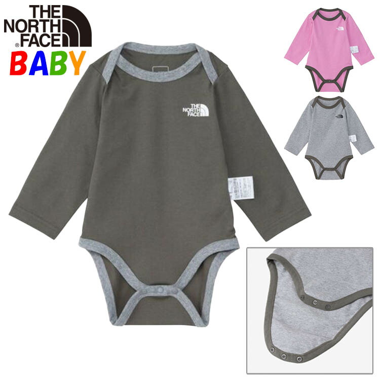 ザ・ノース・フェイス ベビー【70-80cm】長袖コットンロンパース North Face【オーガニックコットン男の子女の子おしゃれアウトドアブランドかわいい】