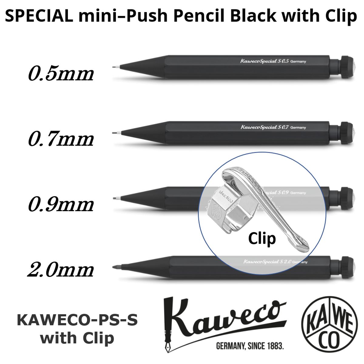 楽天市場】【専用クリップ付き】 シャーペン カヴェコ KAWECO PS-S