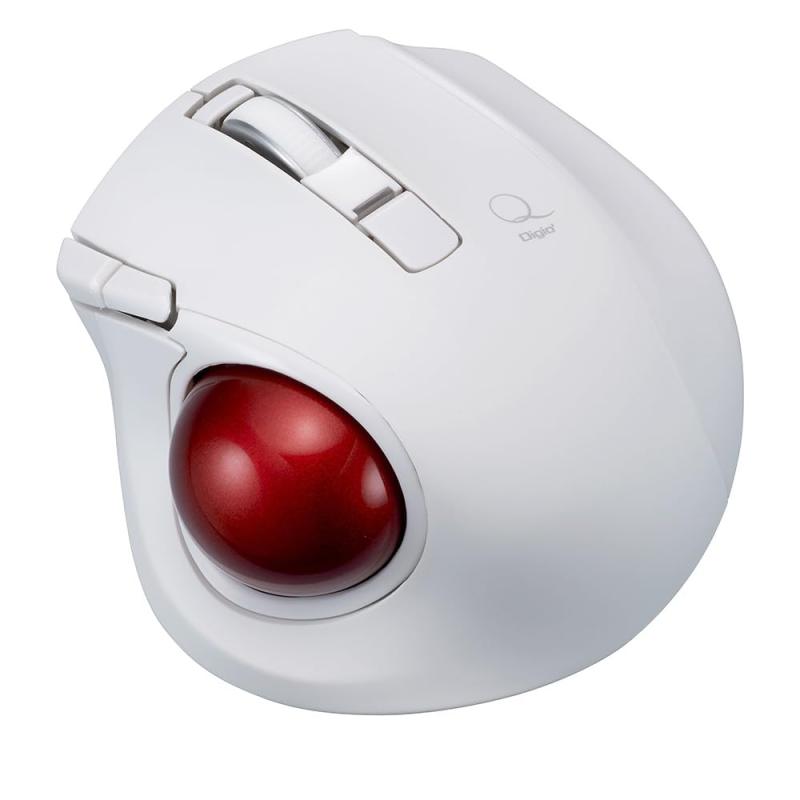 ナカバヤシ 小型BT静音5名取り草 レーザ式おや指トラックボール／白いこと MUS-TBLF225W