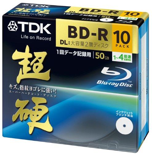 TDK 見聞用ブルーレイディスク 超硬続きもの BD-R DL 50GB 1-4倍速 ホワイトワイドプリンタブル 10枚容器に並べる 5粍か細い入れもの BRD50HCPWB10A