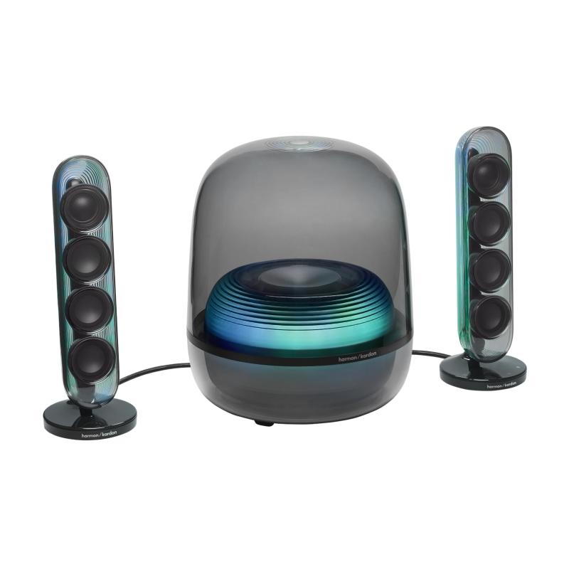 Harman Kardon SoundSticks 5 Wireless Bluetooth Auracast 相応う 2.1ch 金棒引き/サブウファー積み上げる/ワット数有線テレビ駆動動力/HDMI(ARC)積み上げる/3.5粍アナログインプット積み上げる / 適用業務相応う