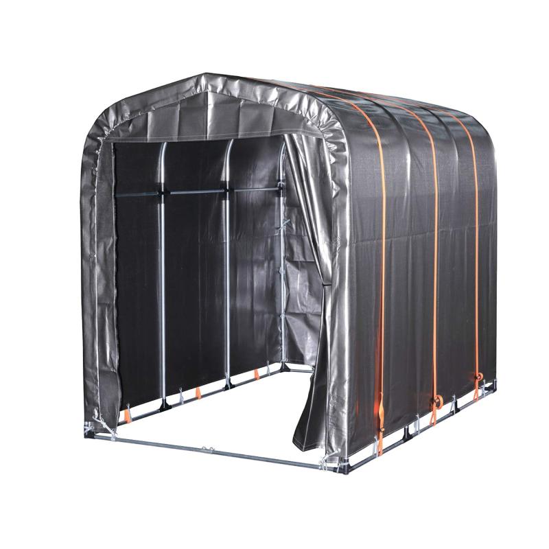 南榮工業(Nan-a Corporation) サイクルハウス OUTDOORORANGE 本体一式 メタリックシルバー オレンジベルト バイク 収納 自転車 倉庫 アウトドア｜うたかた雑貨