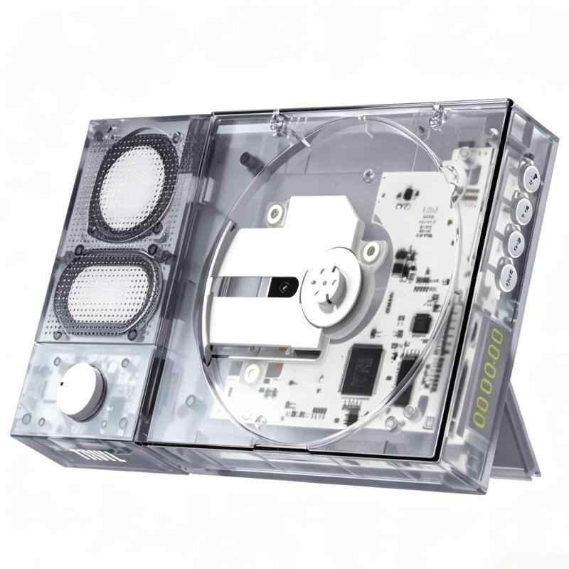 TINYL SPLIT CDプレーヤー ポータブル 3in1 Bluetooth対応 デュアルスピーカー 防振 小型軽量 クリア|うたかた雑貨