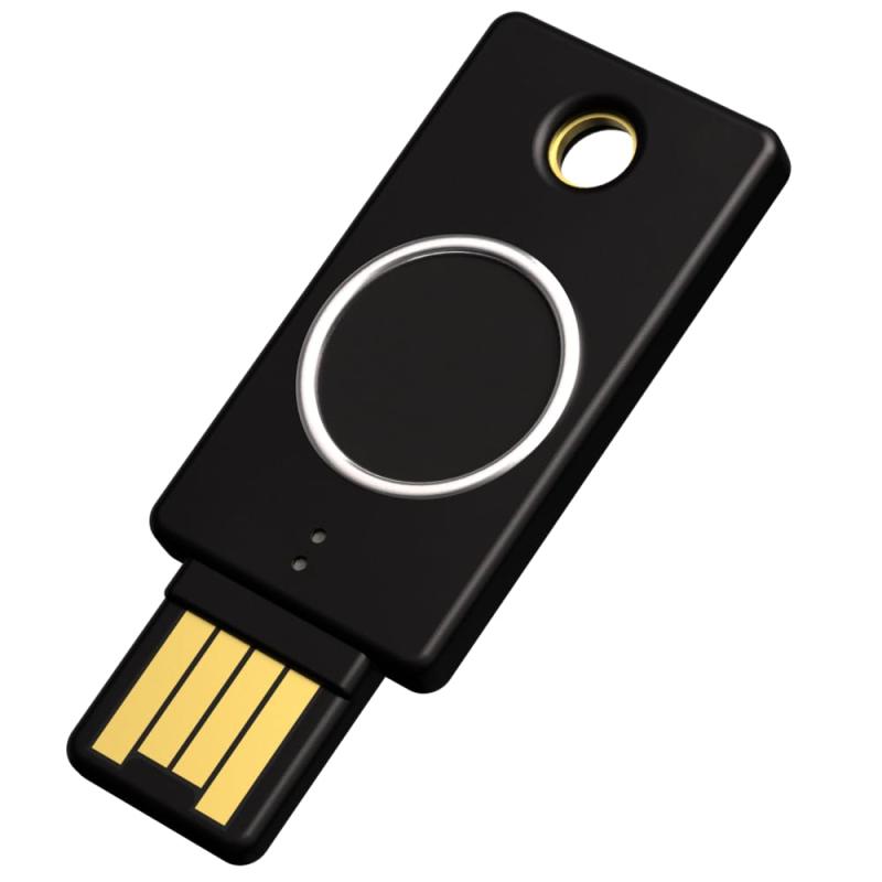 Yubico YubiKey Bio Fido Edition 指紋公証 - FIDO心丈夫さ手がかり 2電子素子公証手がかり FIDO U2F/FIDO2/USB-A 界面/指紋公証/毛の荒物公証/2座標軸公証/高耐久性/耐衝撃性/雨合羽/IP68 キーホルダー型