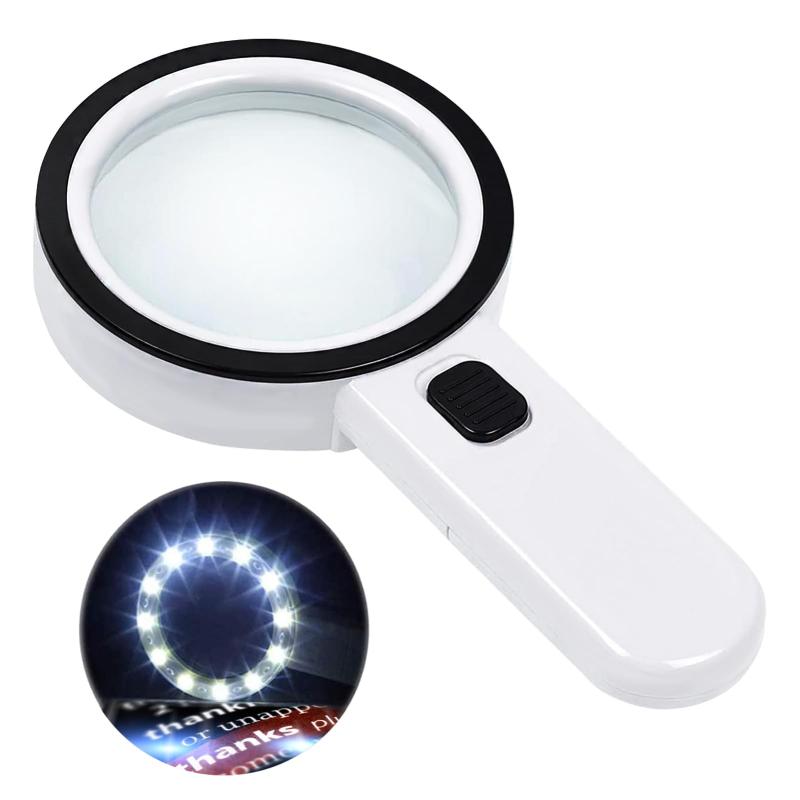 楽天市場】拡大鏡 手持ちルーペ 拡大鏡 33個ledライト付き 13倍＆2倍