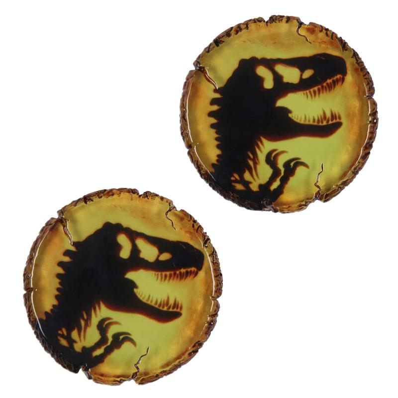 ジュラシックパーク T-Rex 琥珀樹脂ドリンクコースター2個セット