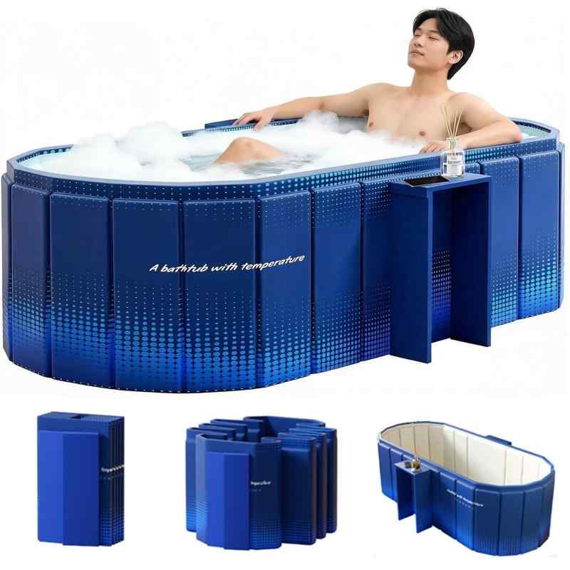 折りたたみ浴槽 ポータブルバスタブ ポータブル浴槽 折り畳み浴槽 折り畳み風呂 簡易バスタブ 露天風呂 キッズ 子供 大人用 キャンプ 家庭用 組立不要 保温 コンパクト 収納便利 持運び便