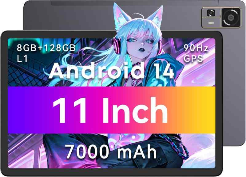 タブレット 11インチwi-fiモデル Android 15大型タブレットCHUWI AuPad 8GB RAM+128GB+512GB microSD拡張、Snapdragon 685 8コア90Hz Widevine L1対応、 7000mAh 19