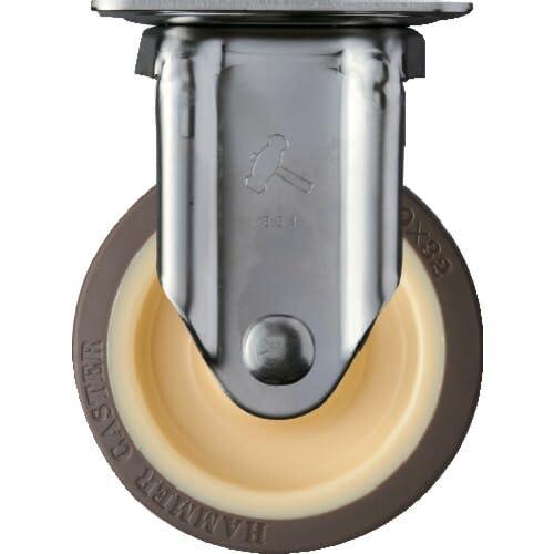ハンマーキャスター(Hammer Caster) オールステンレス固定式 キャスター ウレタン車 ローラーベアリング入 100mm 320SRP-UB100