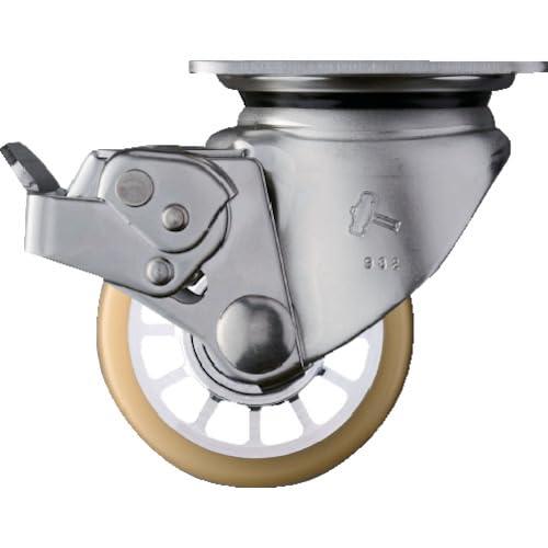 ハンマーキャスター(Hammer Caster) SUS 低床式 重荷重用 自在 SP付 ウレタンB車 75mm 545S0S-BAU75|うたかた雑貨