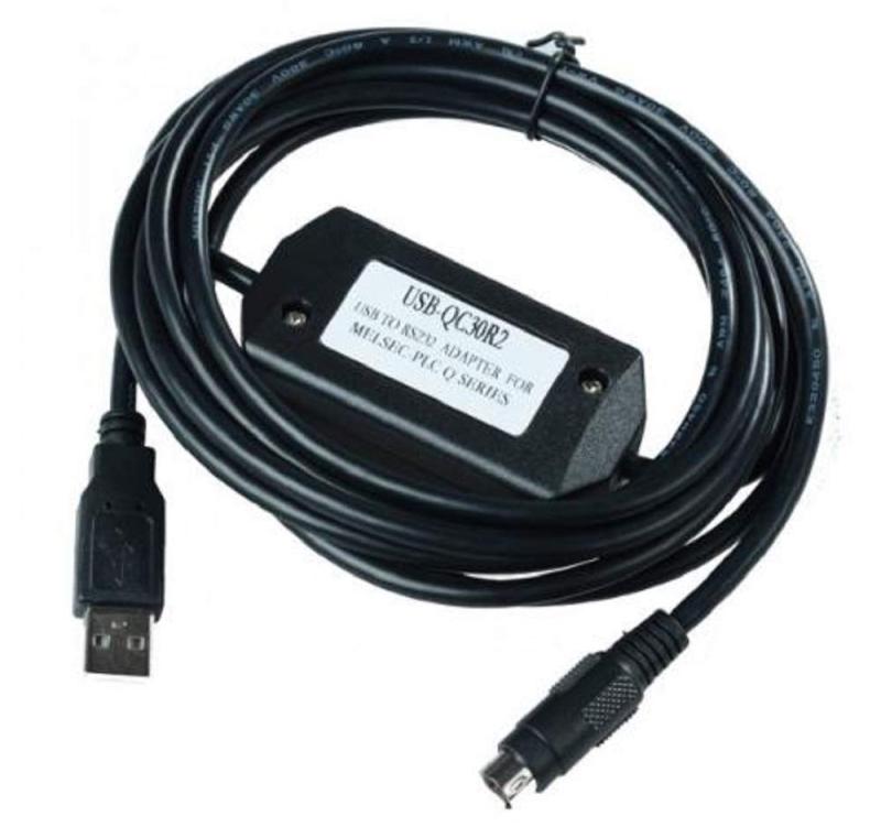 【神話広場】 三菱 Qシリーズ 互換 シーケンサ RS232 USB 変換 ケーブル MiniDIN 6ピン USB-QC30R2画像