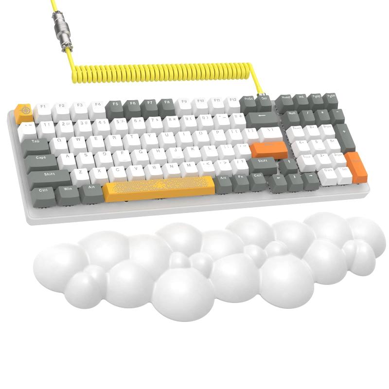 MAMBASNAKE K3メカニカルキーボード ゲーミング 98キー コンパクト 独立キースイッチ 数字スペースを保持しTKL金属製バネ オンボードメモリ リニアライトスイッチ RGB rainbow変色 LED背光 Type-c有線