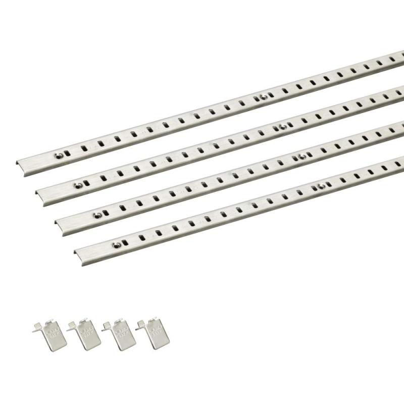 南海プライウッド ステンレス棚柱セット 15×1820mm シルバー ４本入 棚受(棚5枚分)